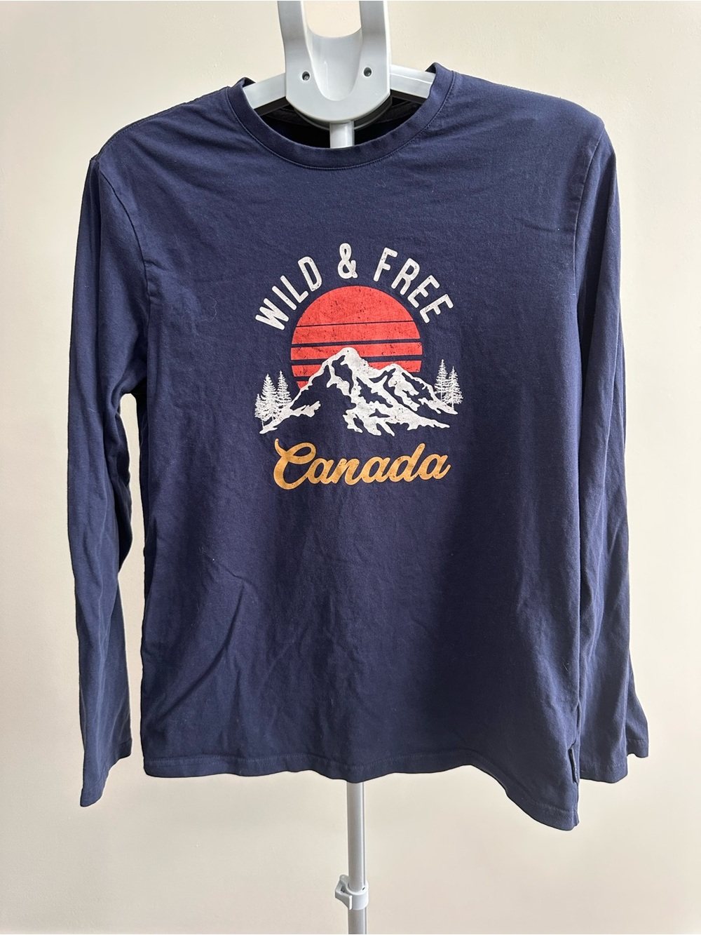 Wild & Free Canada Navy Long-Sleeve Graphic Tee